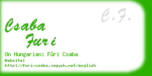 csaba furi business card